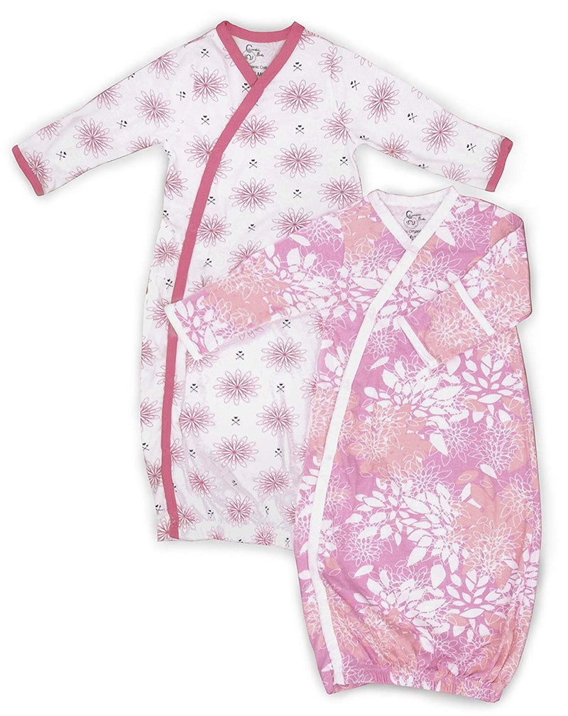 2 Pack Organic Cotton Girl’s Kimono Gowns